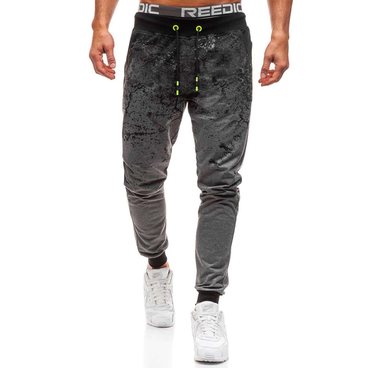 

Guys Paint Splash Drawstring Waist Joggers, Grey