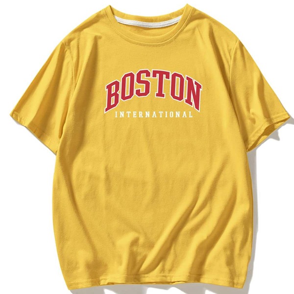 

Men Letter Graphic Short Sleeve Tee, Mustard yellow