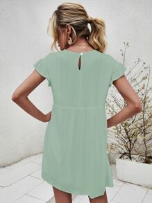 Vestido smock con bordado - verde menta - Ver 2