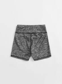 SHEIN Girls Contrast Stitch Cycling Shorts - Dark Grey - View 2