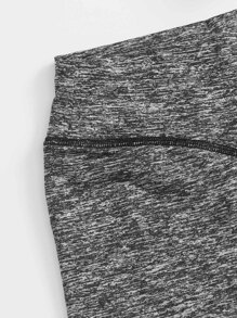 SHEIN Girls Contrast Stitch Cycling Shorts - Dark Grey - View 4