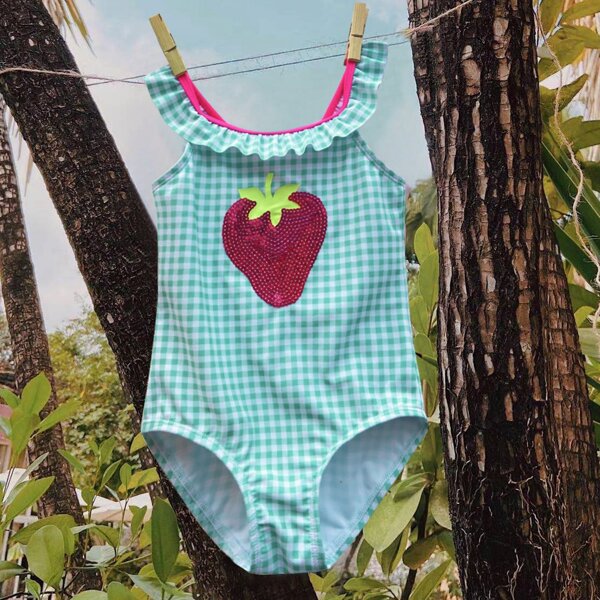 

Toddler Girls Sequin Strawberry One Piece Swimsuit, Multicolor