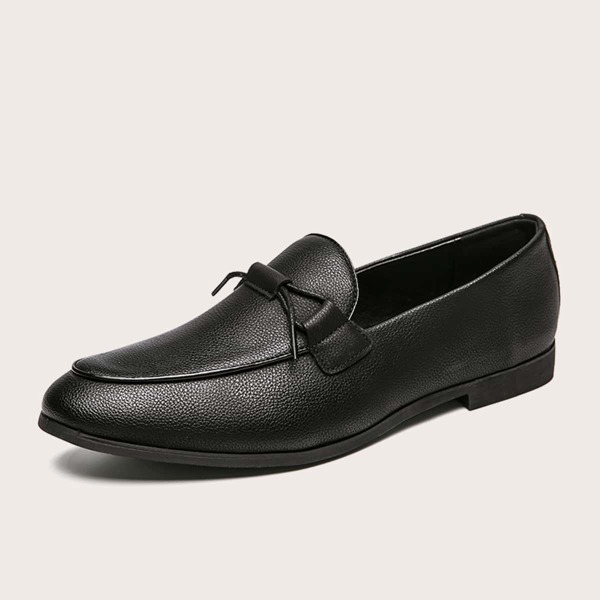 

Men Bow Decor Slip On Loafers, Black