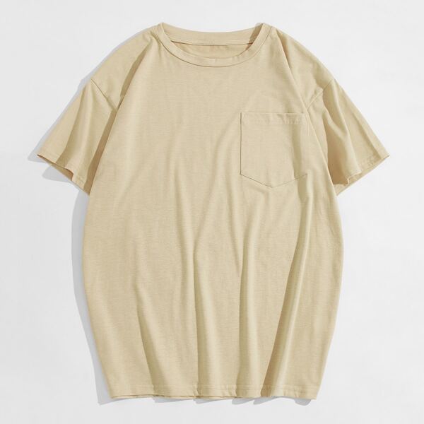 

Men Solid Pocket Front Tee, Khaki