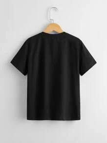SHEIN Boys Horse Print Tee - Black - View 2