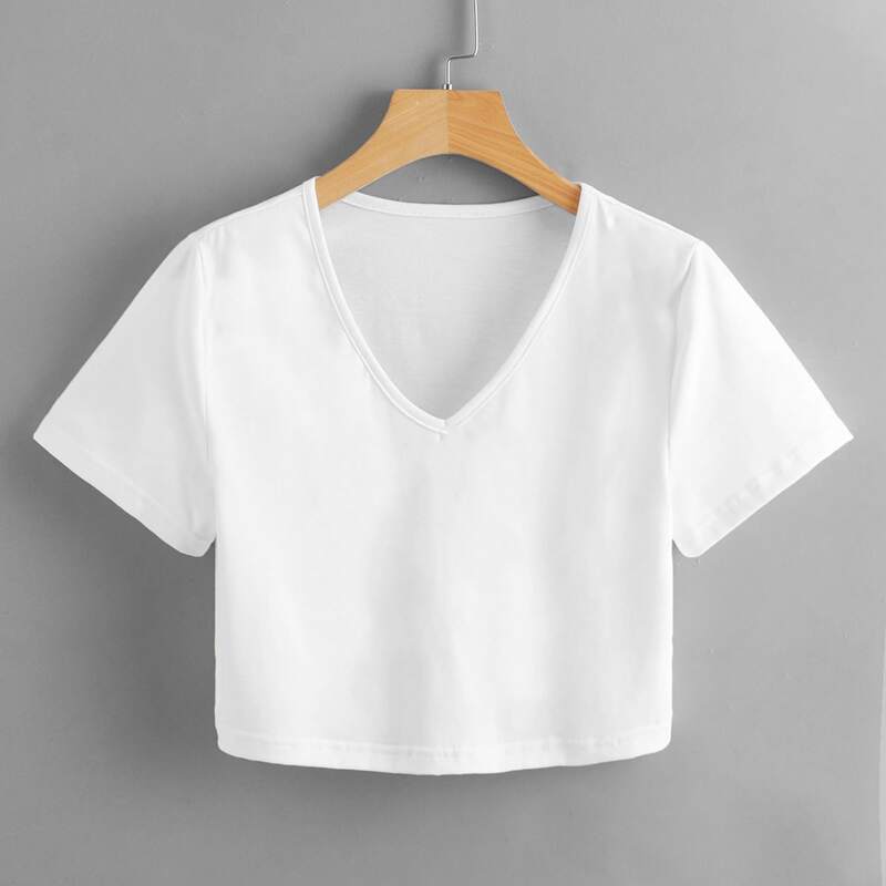 

Solid Crop Tee, White