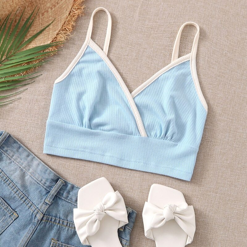 

Wrap Front Cami Top, Baby blue
