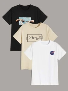 Manfinity Hypemode Tops Nam Lá thư Sẵn sàng - Nhiều màu - Xem 1