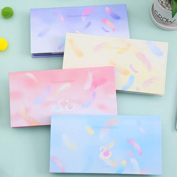 

1box Feather Pattern Random Sticky Note, Multicolor