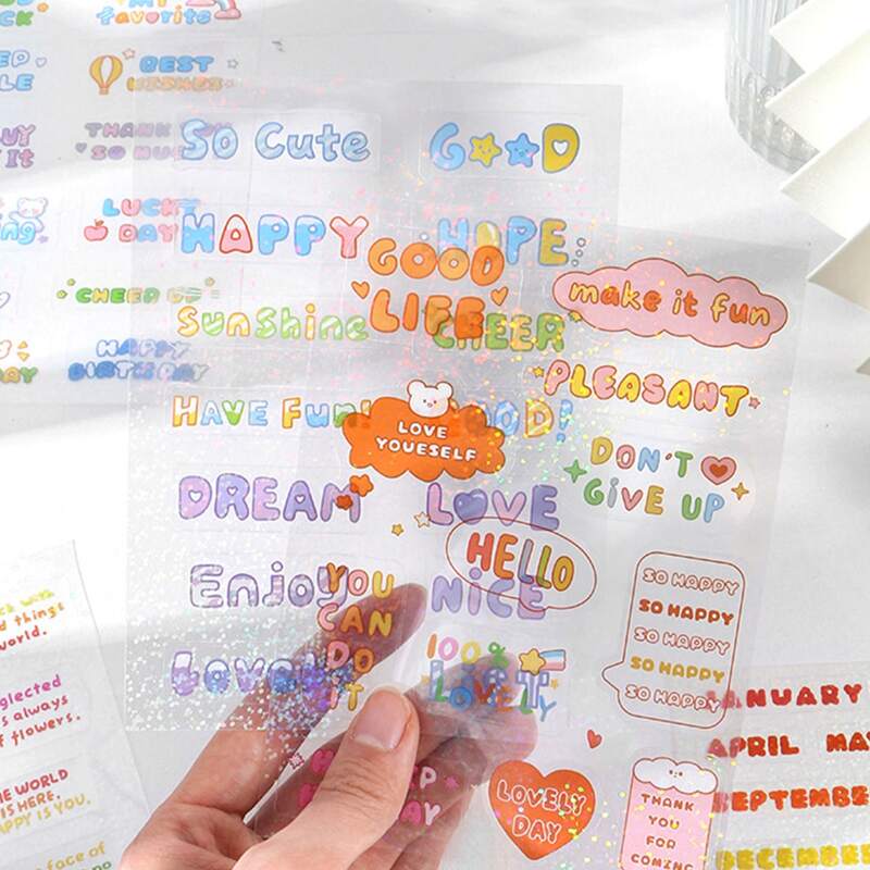 

2sheets Letter Graphic Random Sticker, Multicolor