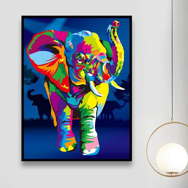

Elephant Pattern Diamond Painting Without Frame, Multicolor