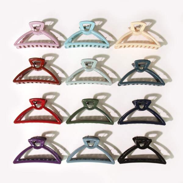 

12pcs Toddler Girls Simple Hair Claw, Multicolor