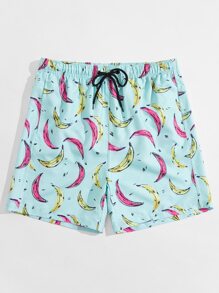 Manfinity 男士香蕉圖案泳裝短褲 - 彩色 - 查看 3