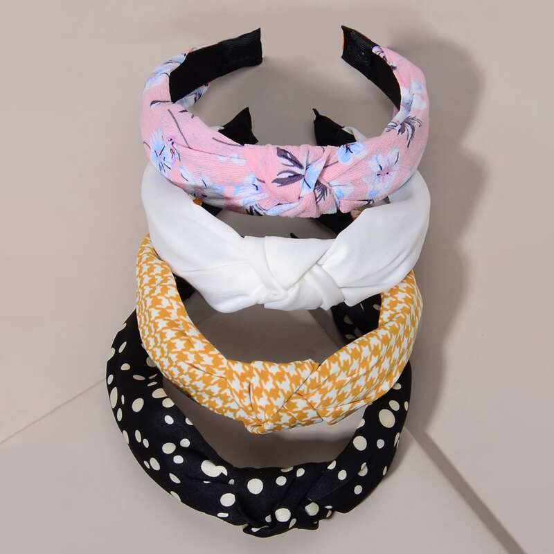 

4pcs Floral Knot Headband, Multicolor