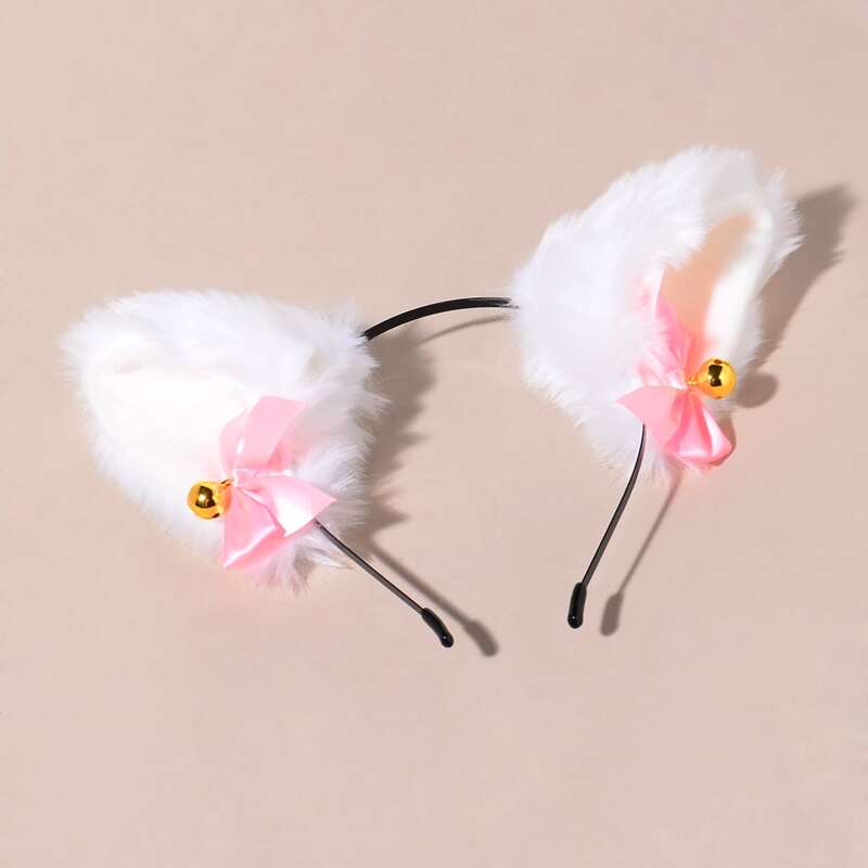 

1pc Fluffy Ears Headband, White