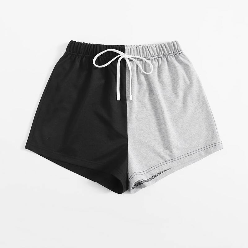 

Two Tone Tie Front Shorts, Multicolor