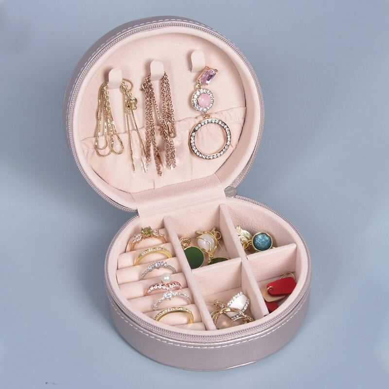 

1pc Portable Jewelry Storage Box, Silver