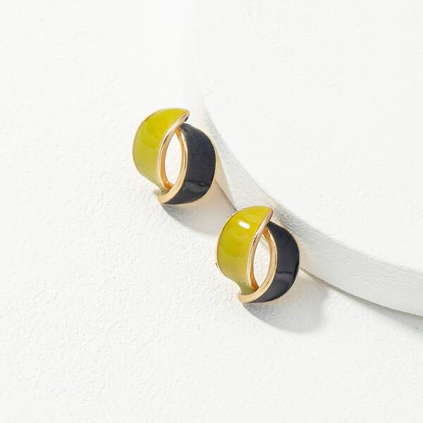 

Color Block Stud Earrings, Multicolor