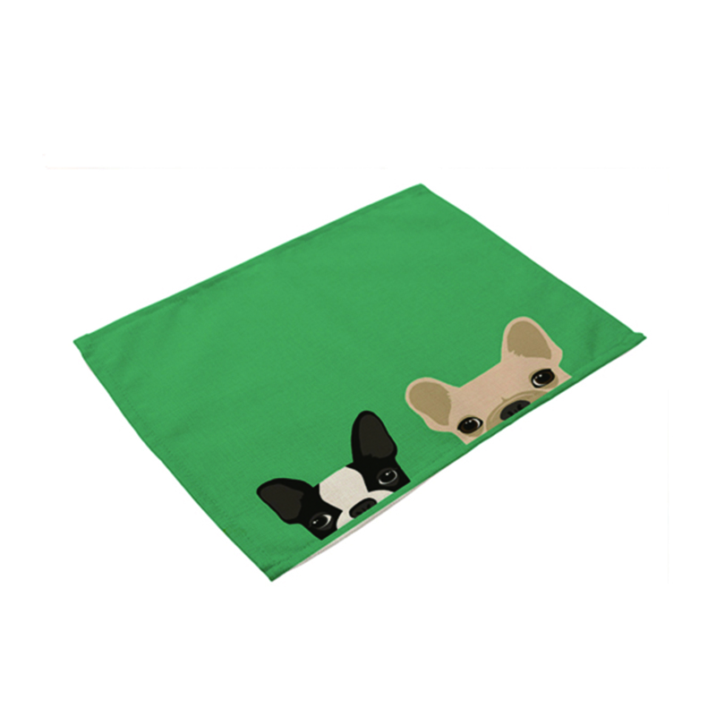 

1pc Dog Print Placemat, Green