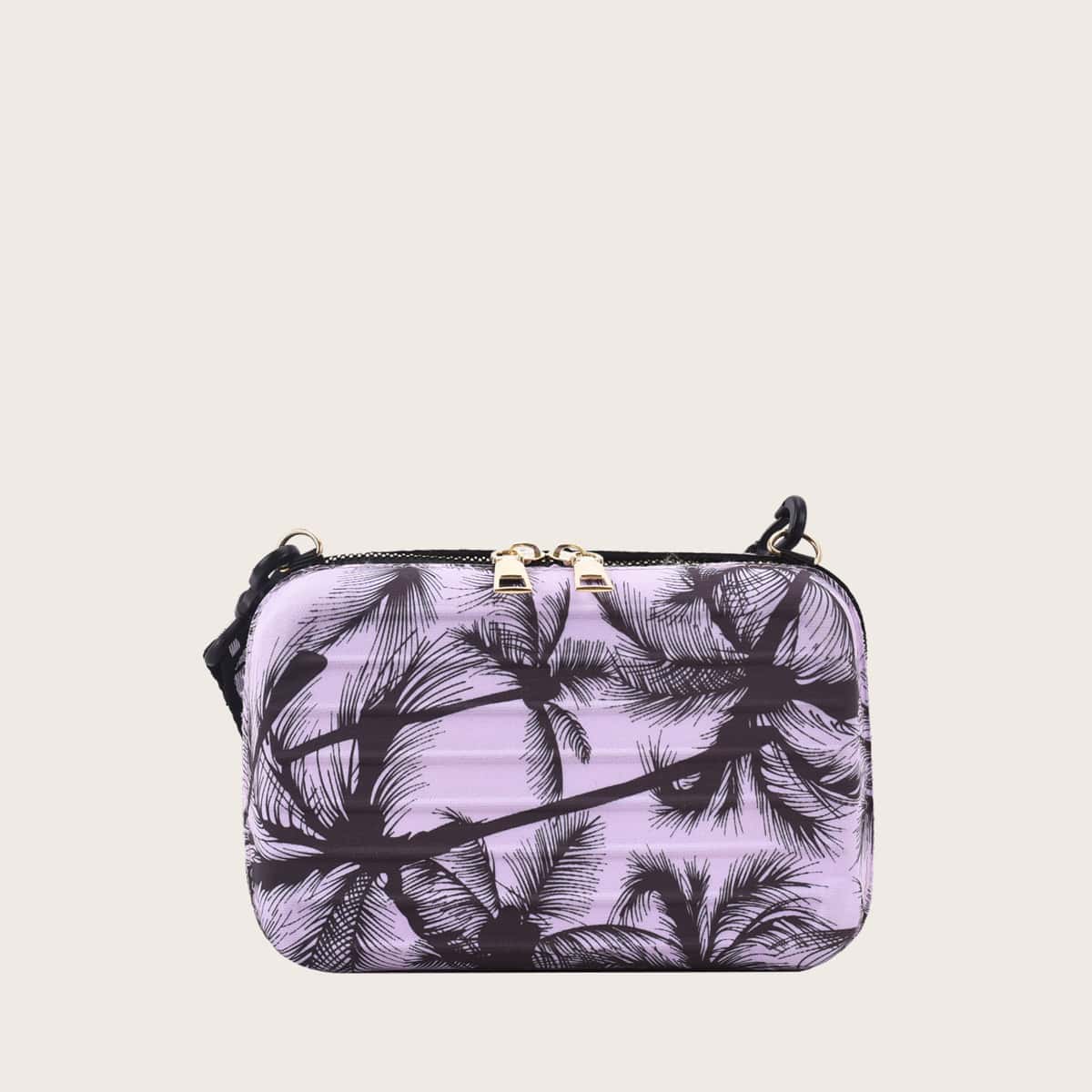 

Coconut Tree Zip Box Bag, Lilac purple