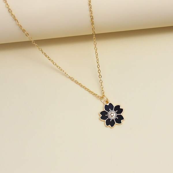 

Flower Charm Necklace, Multicolor