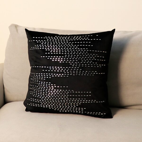 

Rhinestone Detail Cushion Cover Without Filler, Black