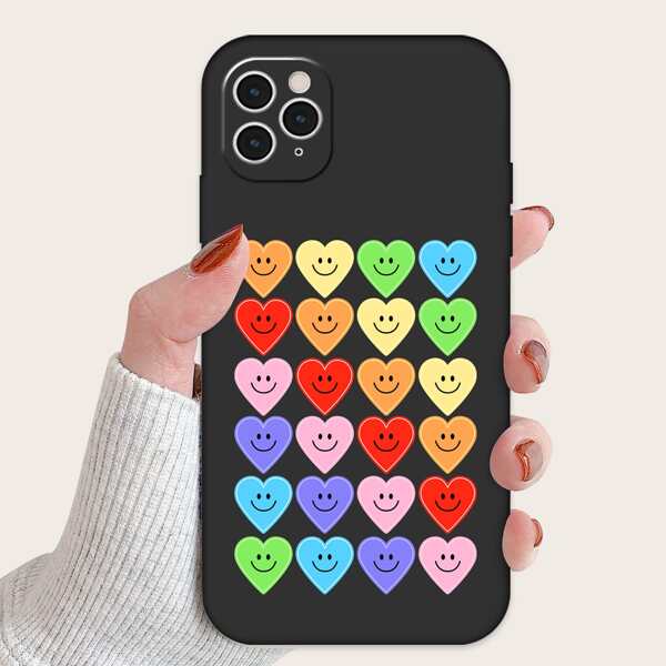 

Colorful Heart Pattern Phone Case, Multicolor
