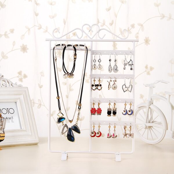 

1pc Iron Jewelry Storage Rack, White
