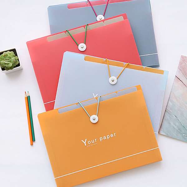 

1pc Random 5 Pocket File Folder, Multicolor