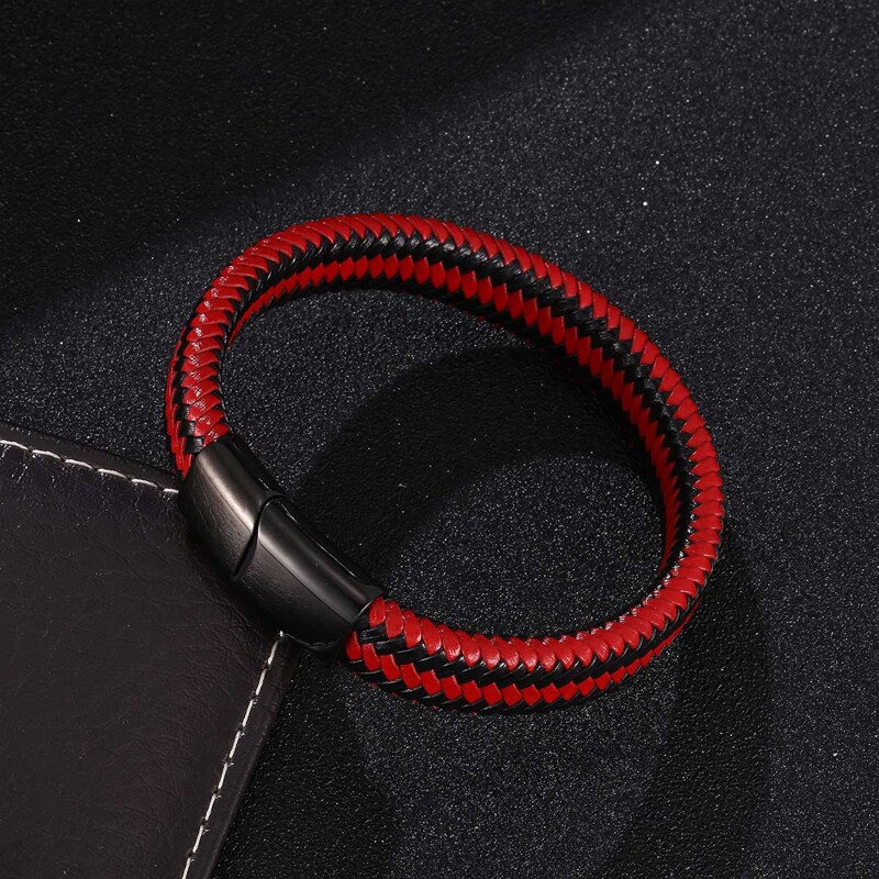 

Guys PU Leather Braided Bracelet, Multicolor