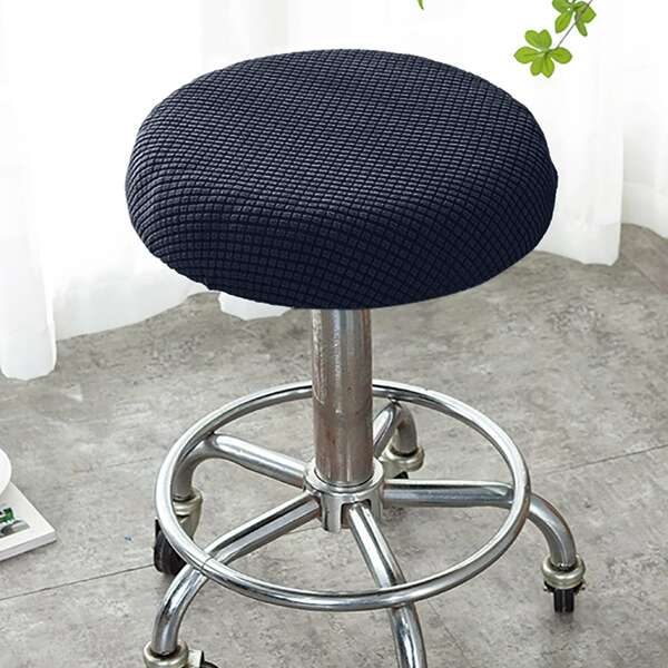 

Solid Color Stretchy Stool Cover, Navy blue