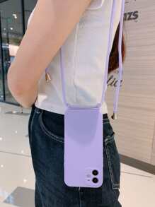 Vỏ điện thoại silicon có dây buộc - Màu Lilac Tím - Xem 2