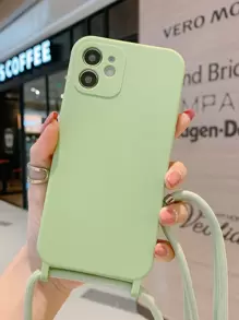Silicone Phone Case With Lanyard - Green - View 1