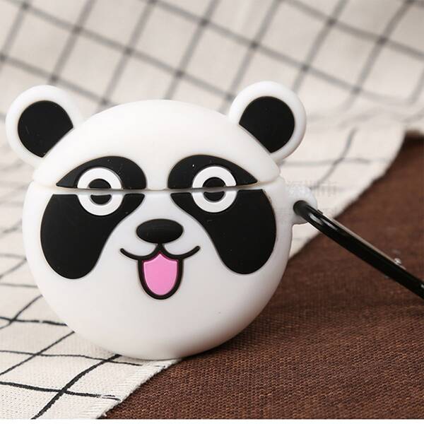 

Cartoon Panda Shaped Case For Airpods, Black and white