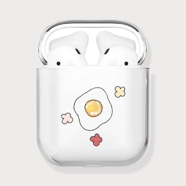 

Egg Pattern Clear Case For Airpods, Yellow