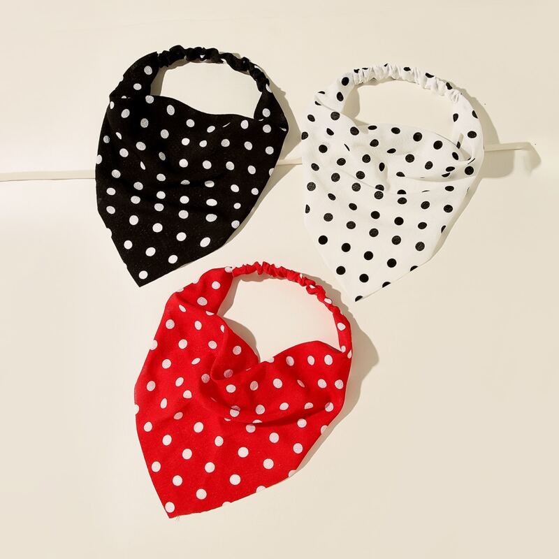 

3pcs Polka Dot Kerchief, Multicolor