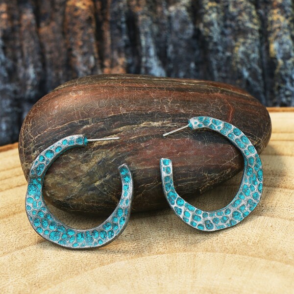 

Cuff Hoop Earrings, Bronze