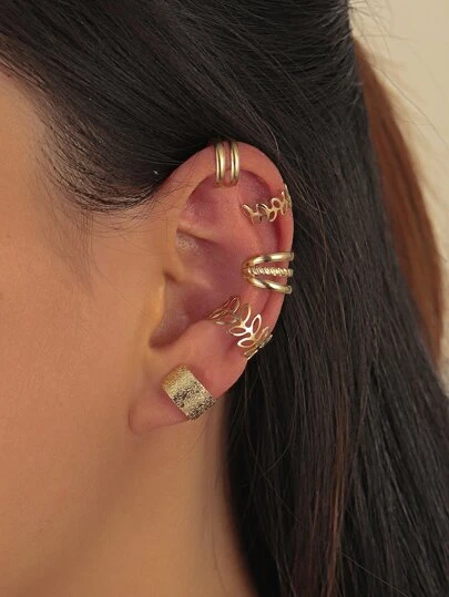 5шт серьги-каффы - Топ-100 товаров на SHEIN