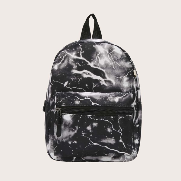 

Boys Pocket Front Backpack, Black and white