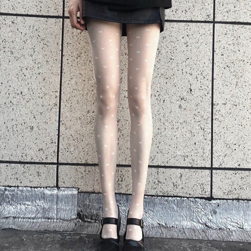 

Solid Mesh Tights, White