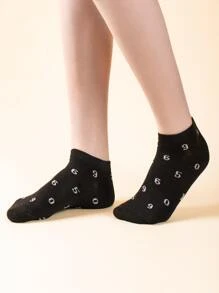 5 Pares Calcetines De Tobillo A Rayas - Negro - Ver 2