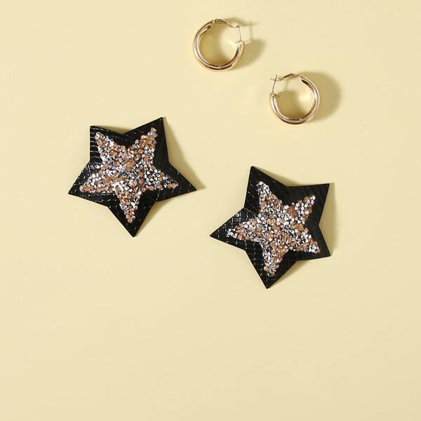 

1pair Plus Rhinestone Star Nipple Cover, Multicolor