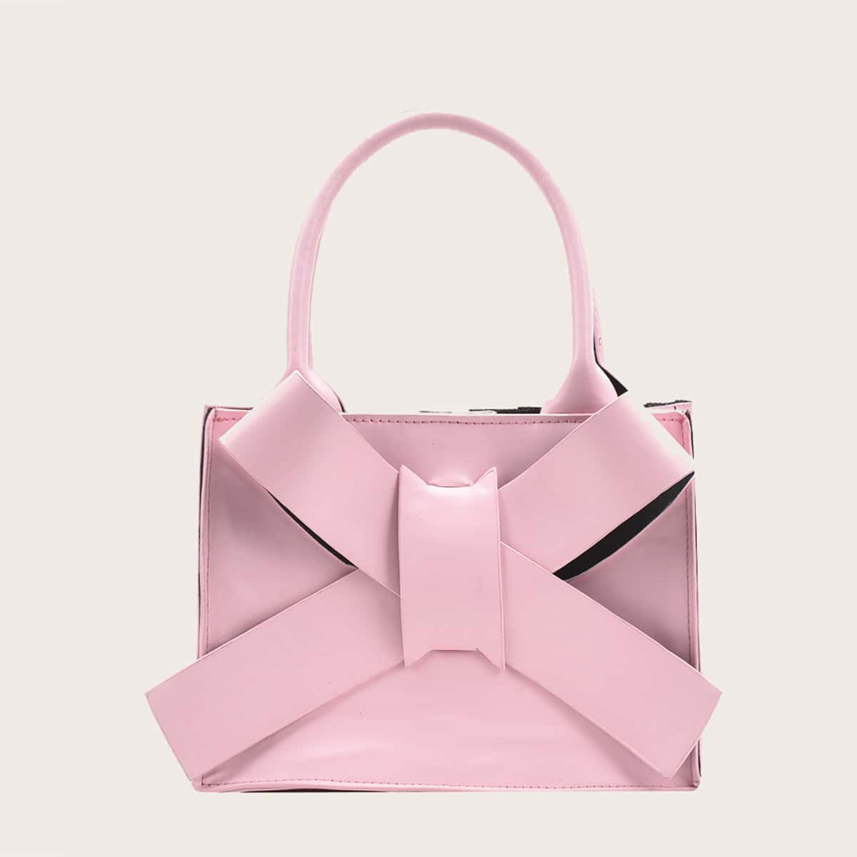 

Solid Bow Satchel Bag, Pink