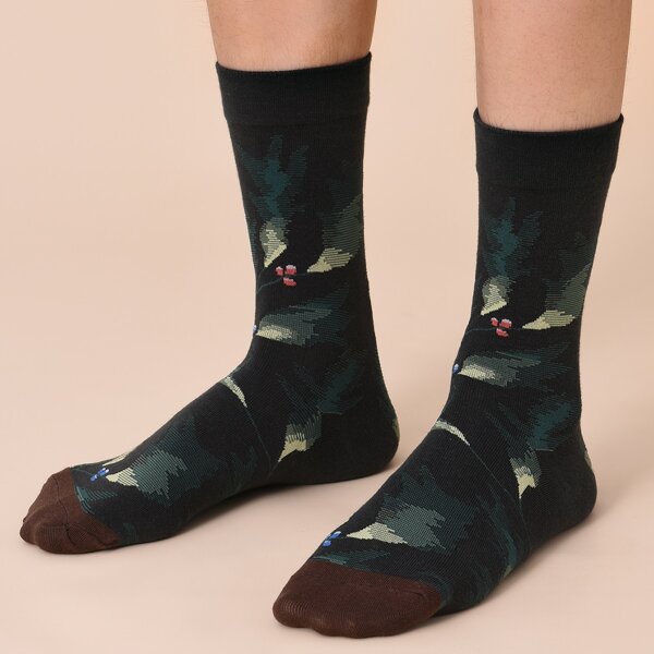 

Plants Print Crew Socks, Multicolor