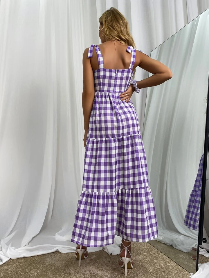 open lace back dress Farah Gingham Maxi Dress – Bonnie Jean