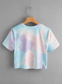 SHEIN EZwear Áo thun xoắn lại Cà vạt nhuộm Giải trí - Nhiều màu - Xem 2