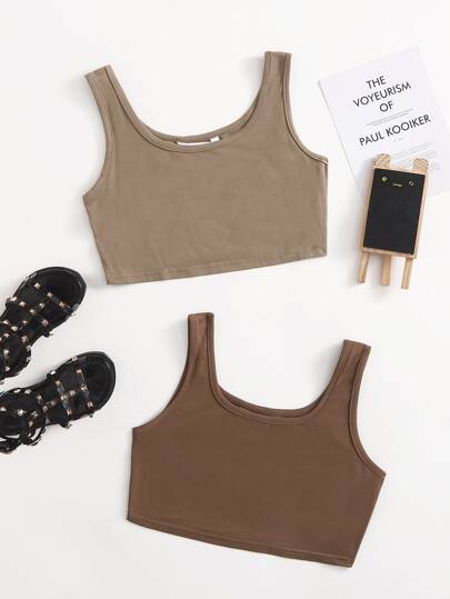 2 طقم ملابس علوية بلا أكمام للبنات فوق العاشرة