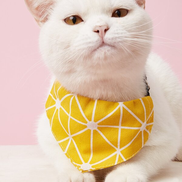 

Geometric Pattern Pet Scarf, Yellow