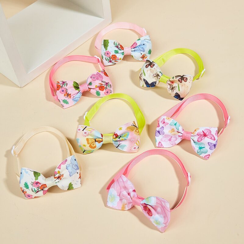 

1pc Butterfly Print Random Pet Bow, Multicolor