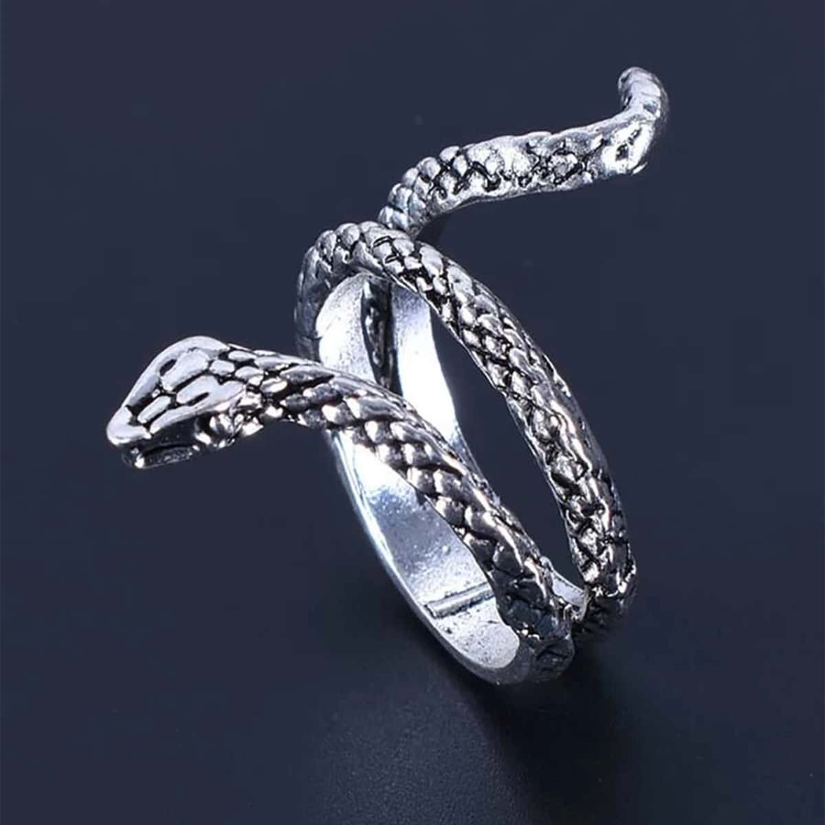 

Snake Wrap Ring, Antique silver